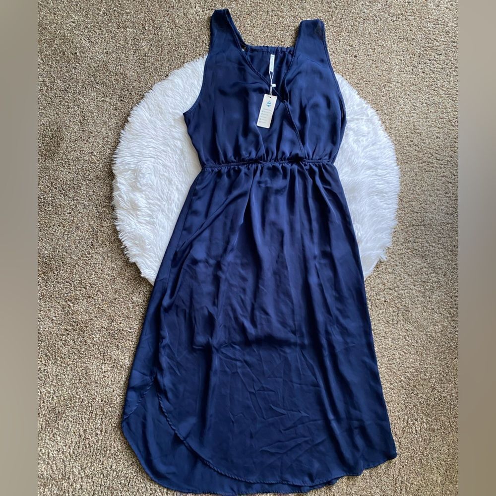 Beachsissi Tank Swimsuit Coverup Dress Blue Sheer Lightweight New Womens Size XL